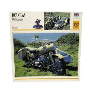 Douglas 350 Dragonfly 1957 Great Britain Atlas Motorcycle Card